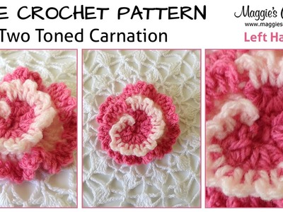 Two-Tone Carnation Free Crochet Pattern - Left Handed