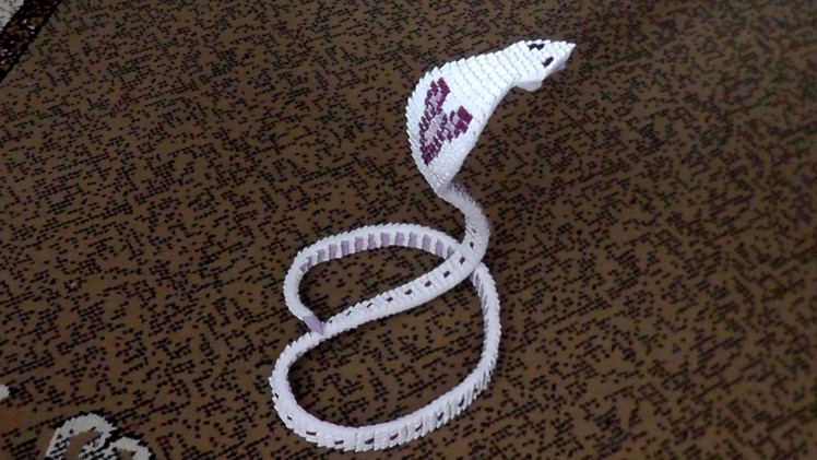 3D origami cobra snake serpent tutorial (instruction)