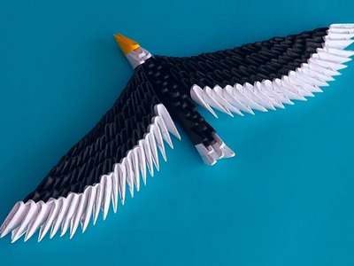 3D origami eagle (hawk) assembly diagram (tutorial, instructions)