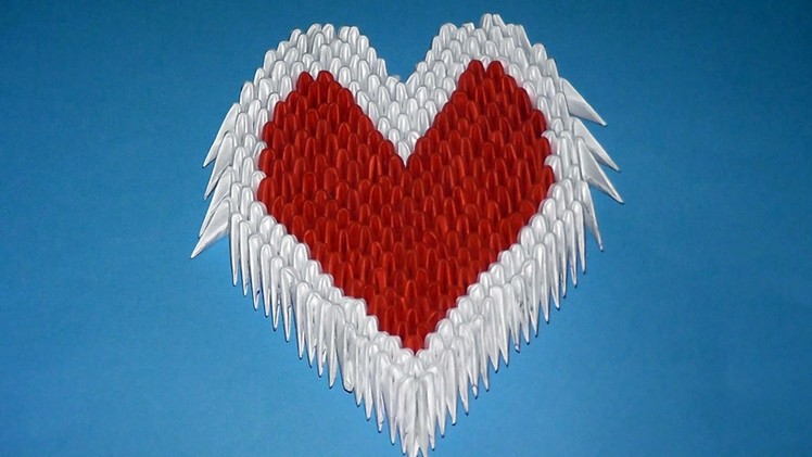 3D origami heart valentine Variant 3 tutorial (instruction)