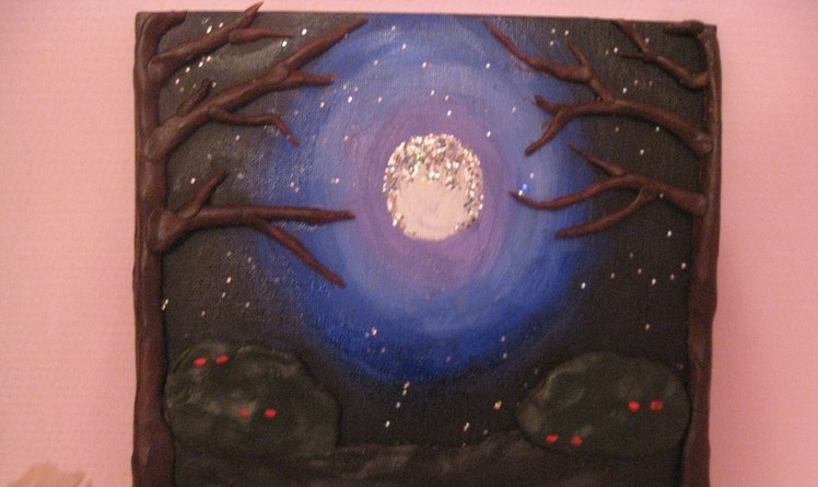3D painting #2 : Full moon forest!