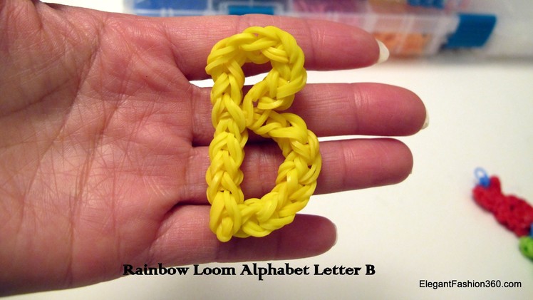 Alphabet Letter B charm on rainbow loom