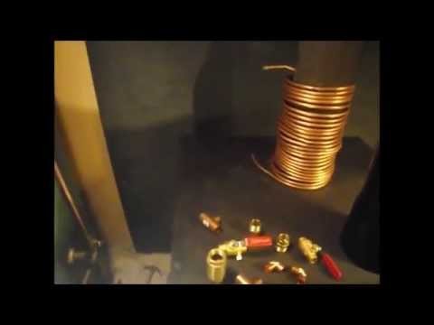 Copper Coil To Free Hot Water From The Wood Stove