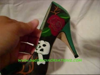 CUSTOM HANDPAINTED HIGH HEEL PUMPS & HANDBAG