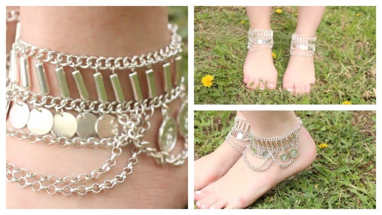 DIY Boho Anklets (using an old necklace!)