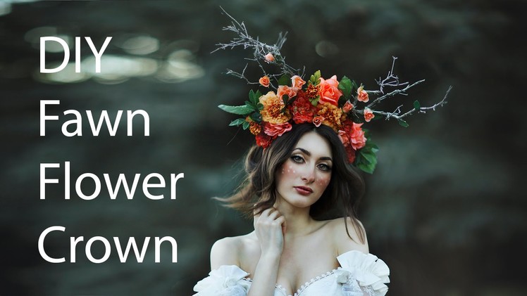 DIY Flower Crown with Antlers @irenerudnykphoto