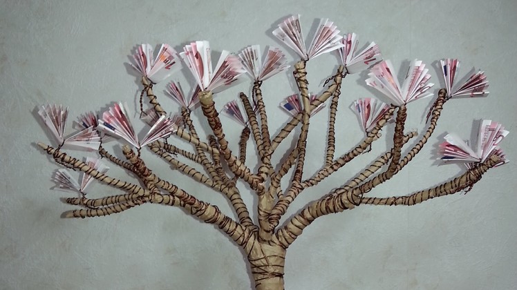 DIY Gift of Money: Blossoming Cherry Tree. Geldgeschenke basteln: Blühender Kirschbaum