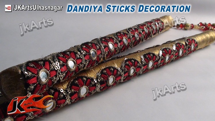 DIY Golden and Mirror Dandiya Sticks for Navratri Garba - JK Arts 396