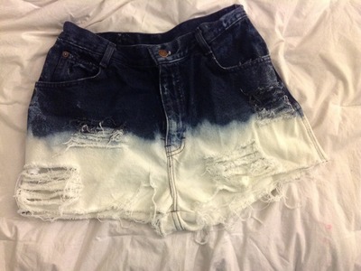 DIY High-Waisted Distressed Bleached Jean Shorts #DIYGawd