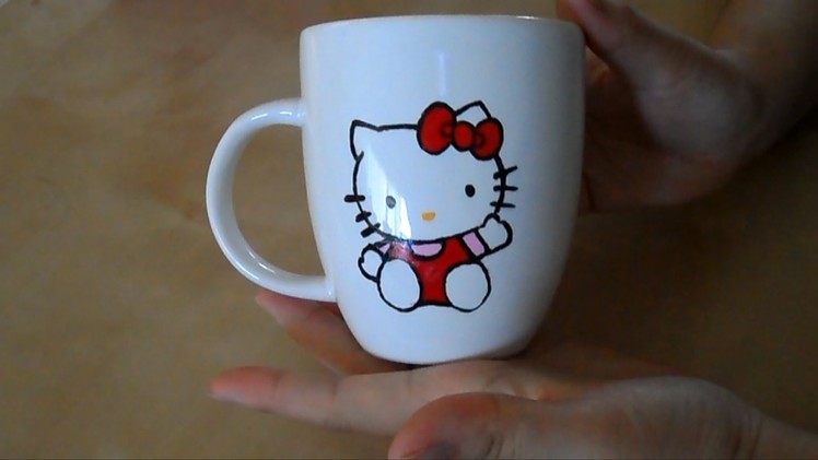 DIY: Mug painting 3 (Hello Kitty)
