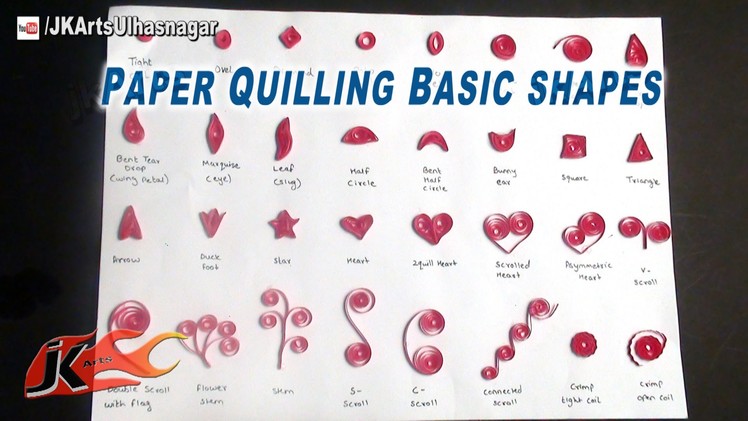 DIY Paper Quilling Basic Shapes | Quilling Tutorial for Beginners | JK Arts 588