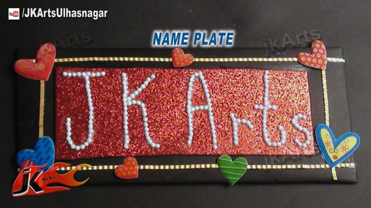 Door Name Plate from Cardboard for Kids Room (Easy Craft for Kids) - JK Arts 570
