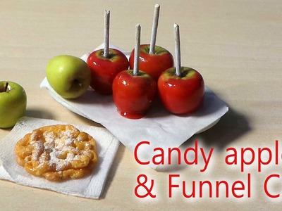 EASY; Miniature Candy Apple & Funnel Cake Tutorial - Halloween. Fall
