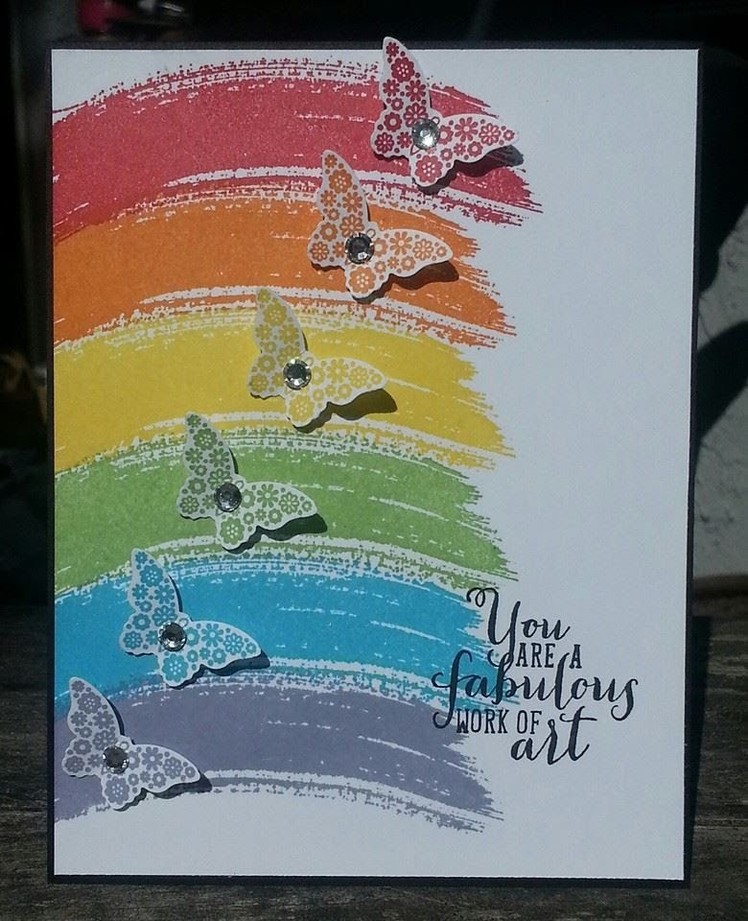 Easy Rainbow card using Stampin' Up!'s new Work of Art!