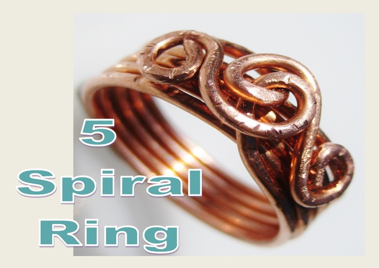 EASY WIRE WRAP -  5 Spiral Ring - Liz Kreate