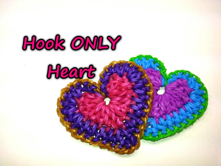 Hook ONLY Heart Tutorial by feelinspiffy (Rainbow Loom)