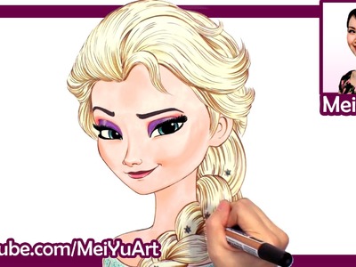 How I Draw Elsa From Frozen - MeiYuArt