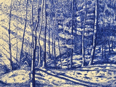 How to Draw a Forest With Fountain Pen