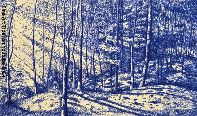 How to Draw a Forest With Fountain Pen