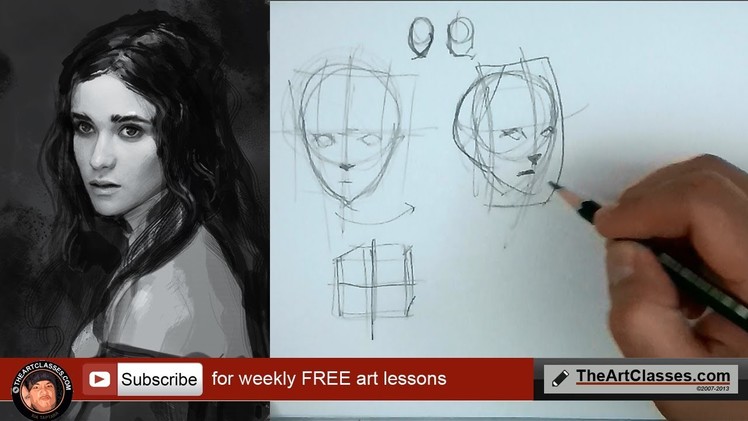 How to draw face basic proportions (part 1 of 3)