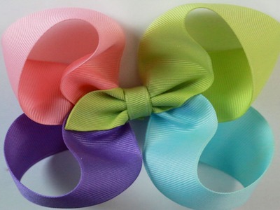How to: Easy bow tutorial 4 color Twisted Boutique hairbow