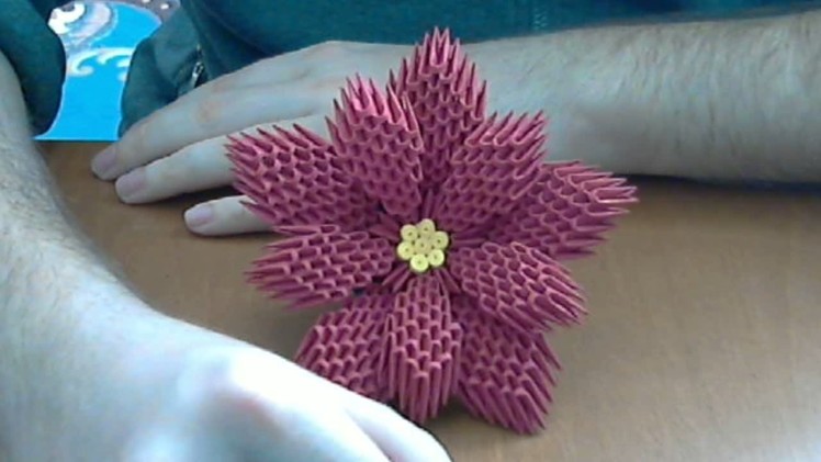 How to make  3D Origami  flower  (poinsettia flower)