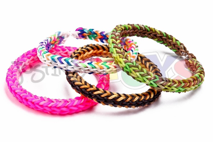 How to Make a 3D Triple Dimension EASY Reversible Rainbow Loom Bracelet - Three Sides