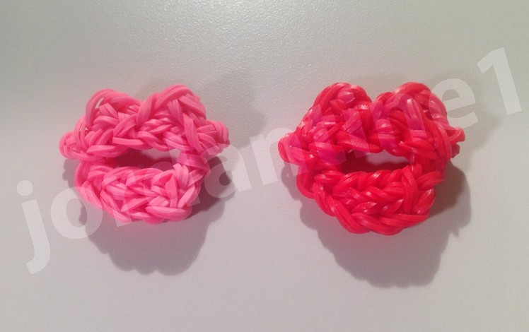 How To Make A Small Pair Of Lips - Valentine's Day Kiss - Rainbow Loom, Crazy Loom, Bandaloom