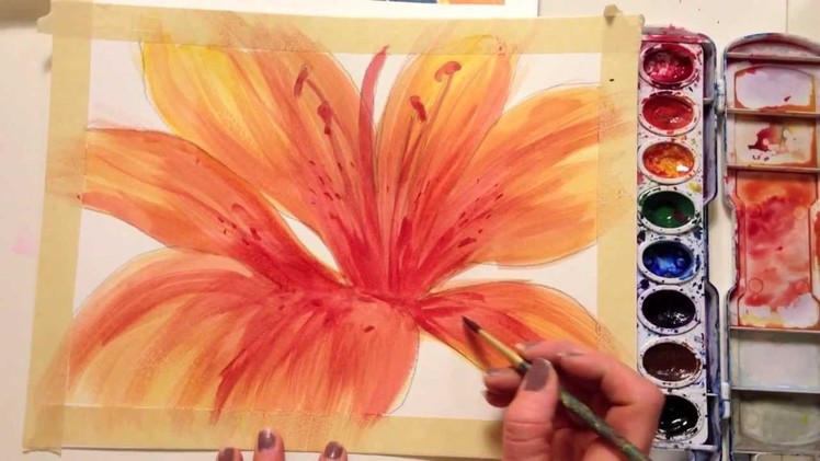 How to paint a flower with watercolor