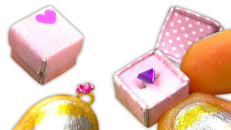 Miniature doll ring and gift box to keep it inside tutorial - Dollhouse DIY