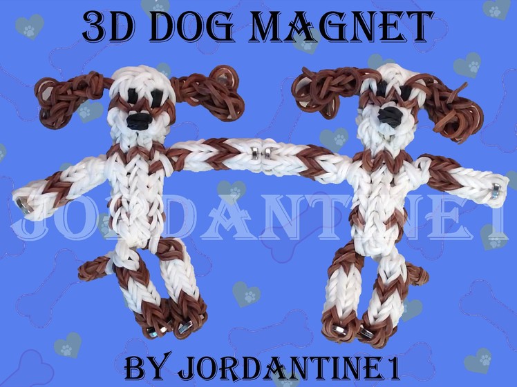New 3D Spaniel Dog. Puppy Magnet Figure. Charm - Monster Tail or Rainbow Loom