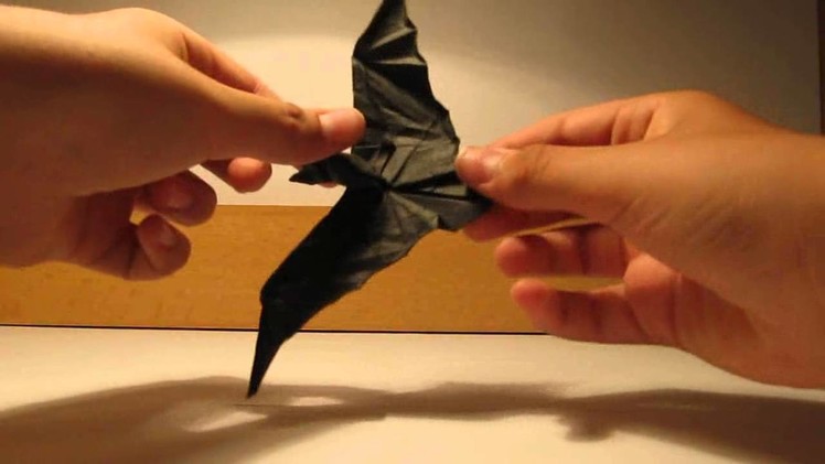 Origami bat,crane and squid