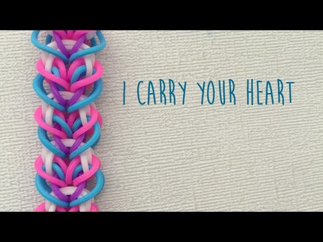 Rainbow Loom Bands I Carry Your Heart Bracelet Tutorial