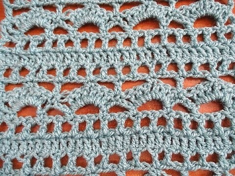 Shells and Borders Crochet Stitch Pattern - Left Handed Crochet Tutorial