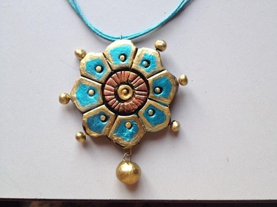 TERRACOTTA JEWELLERY : HOW TO PAINT  A FLOWER PENDANT