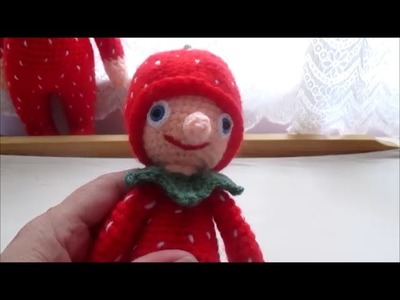 Amigurumi Strawberries doll 1  foot crochet tutorial