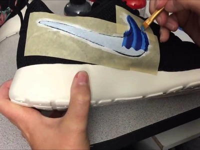 Blending Angelus Paints with Q-Tips For Fade Effect on Roshes by @KendrasCustoms
