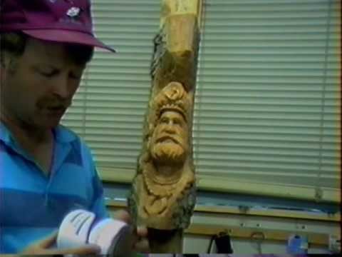 Carving the Old Man of the Mountains or Wood Spirit