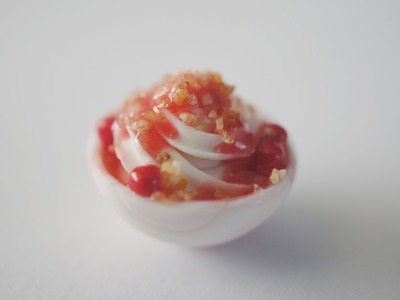 Cherry Cobbler Sundae Tutorial, Miniature Food Tutorial, Polymer Clay