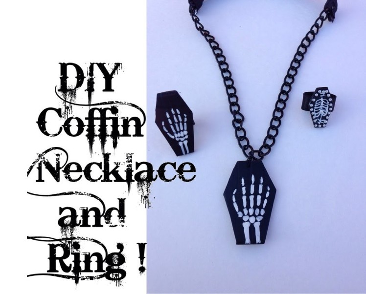 DIY COFFIN NECKLACE AND RING !!! (Collar y anillo de ataúd)