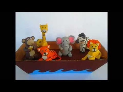 DIY. Noah's Ark Pencil Box ♥ Manualidades. Lapicera Arca de Noe