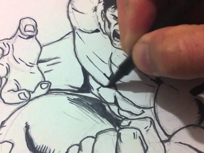 Drawing and Inking The Hulk