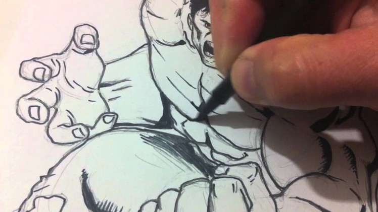 Drawing and Inking The Hulk