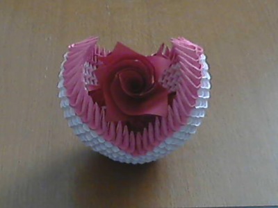 How to make 3d origami small basket with flower