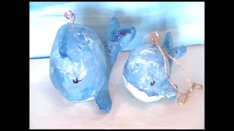 How to Make Adorable Paper Mache Whale Ornaments
