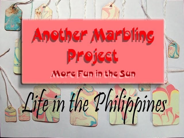 Making marbled paper tags with Philippine Carrageenan Seaweed