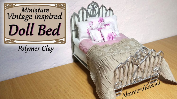 Miniature Doll Bed - Polymer Clay.Fabric Tutorial