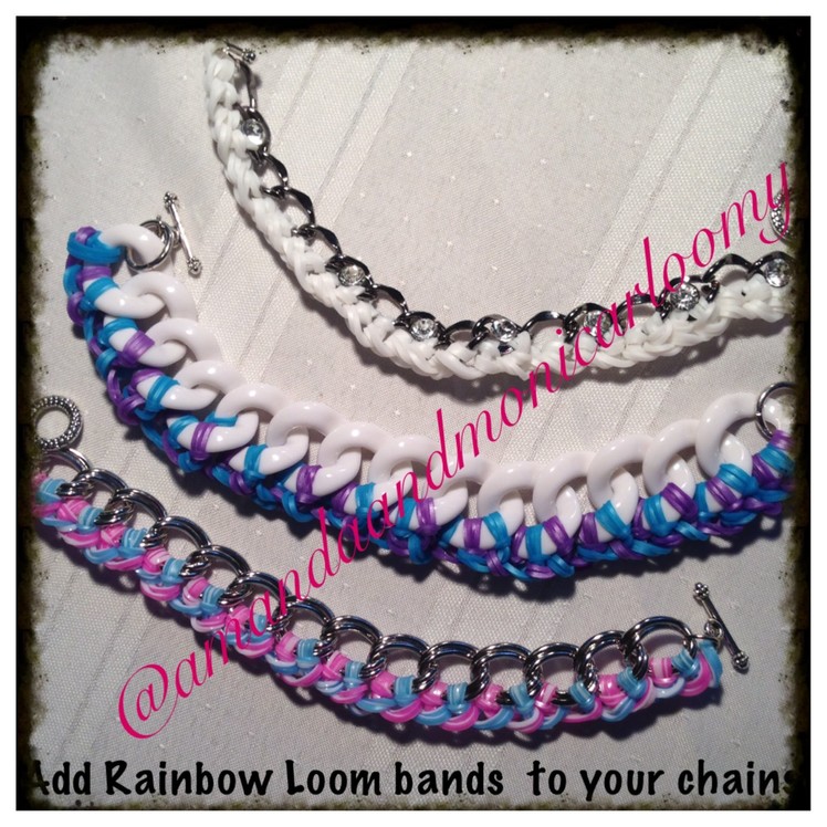 **NEW**Adding Rainbow Loom Bands to your Chains Tutorial