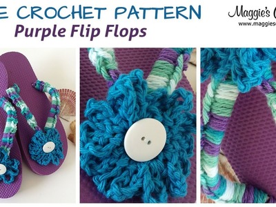 Purple Flip Flop Free Crochet Pattern - Right Handed