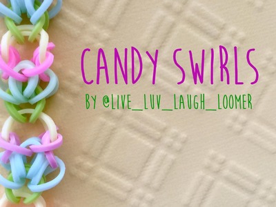 Rainbow Loom Bands Candy Swirls by @Liv_Luv_Laugh_Loomer (no hook two peg no loom tutorial)